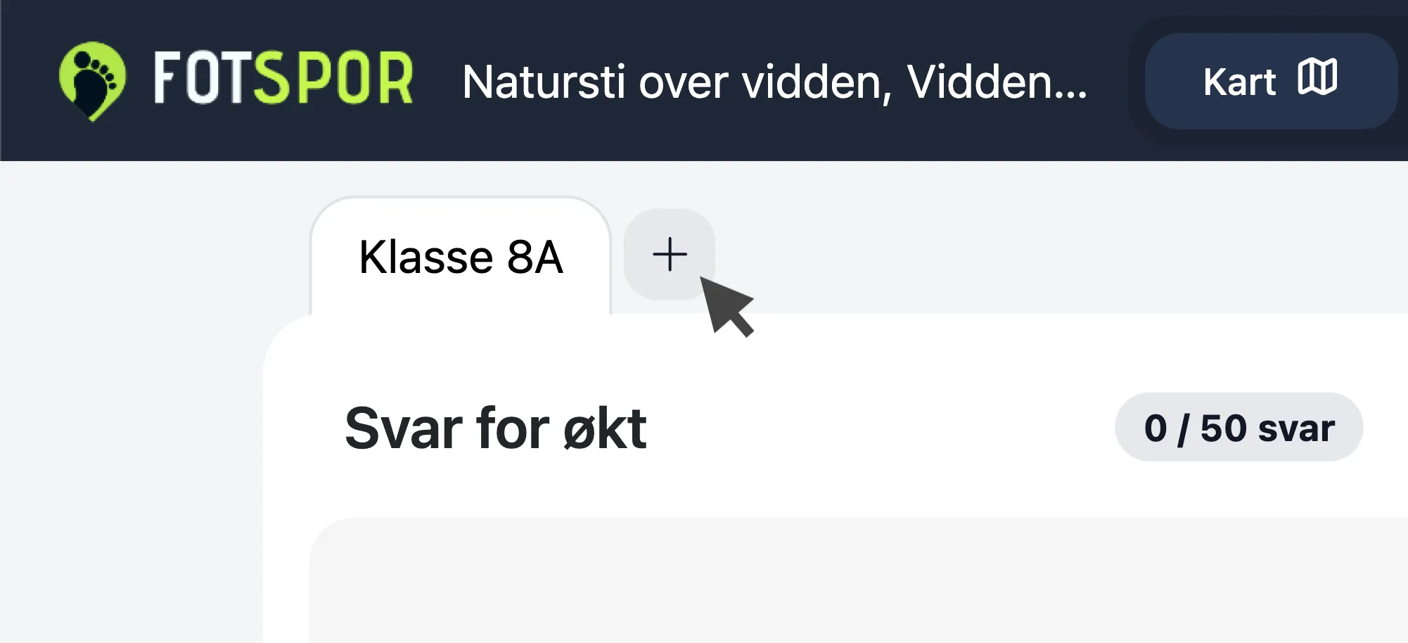 Plussknapp for å opprette flere økter